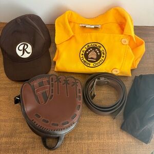 League Of Our Own Baseball Costume women 3X yellow glove purse socks belt hat cl